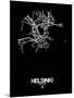 Helsinki Street Map Black-NaxArt-Mounted Art Print