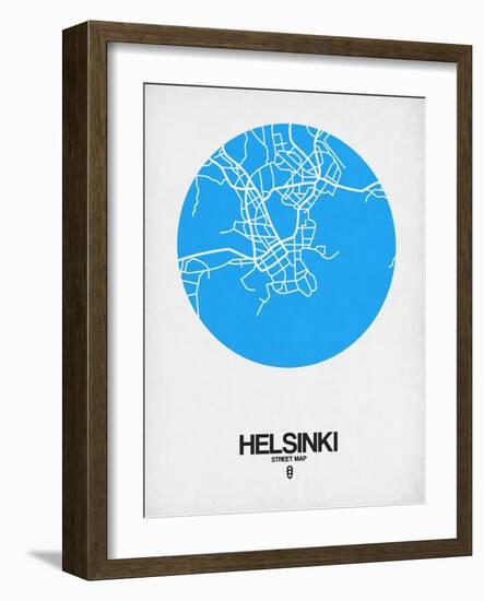 Helsinki Street Map Blue-NaxArt-Framed Art Print