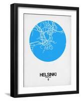 Helsinki Street Map Blue-NaxArt-Framed Art Print