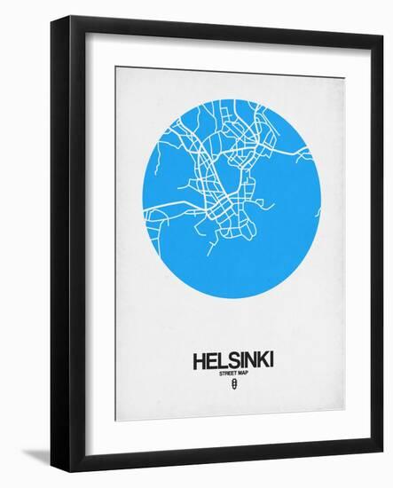 Helsinki Street Map Blue-NaxArt-Framed Art Print