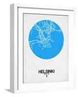 Helsinki Street Map Blue-NaxArt-Framed Art Print