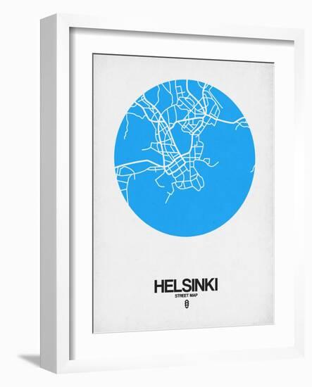 Helsinki Street Map Blue-NaxArt-Framed Art Print