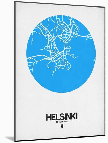 Helsinki Street Map Blue-NaxArt-Mounted Art Print