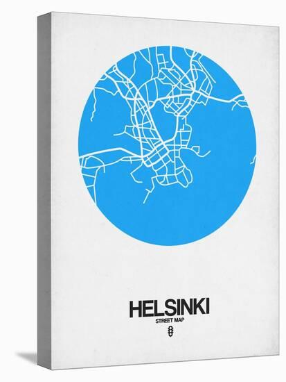 Helsinki Street Map Blue-NaxArt-Stretched Canvas