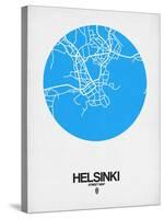 Helsinki Street Map Blue-NaxArt-Stretched Canvas