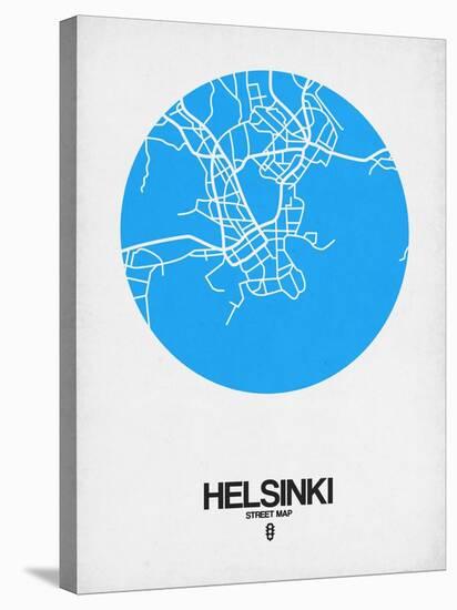 Helsinki Street Map Blue-NaxArt-Stretched Canvas