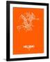 Helsinki Street Map Orange-NaxArt-Framed Art Print