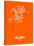 Helsinki Street Map Orange-NaxArt-Stretched Canvas