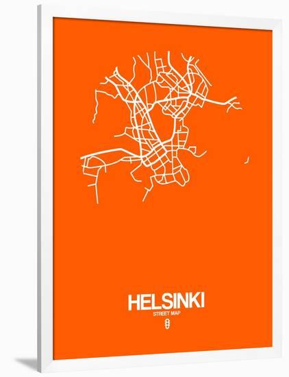 Helsinki Street Map Orange-NaxArt-Framed Art Print