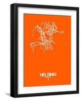 Helsinki Street Map Orange-NaxArt-Framed Art Print