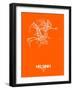 Helsinki Street Map Orange-NaxArt-Framed Art Print