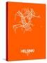 Helsinki Street Map Orange-NaxArt-Stretched Canvas