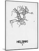 Helsinki Street Map White-NaxArt-Mounted Art Print