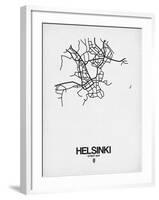 Helsinki Street Map White-NaxArt-Framed Art Print