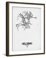 Helsinki Street Map White-NaxArt-Framed Art Print