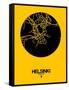 Helsinki Street Map Yellow-NaxArt-Framed Stretched Canvas