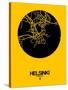 Helsinki Street Map Yellow-NaxArt-Stretched Canvas