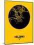 Helsinki Street Map Yellow-NaxArt-Mounted Art Print