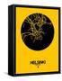 Helsinki Street Map Yellow-NaxArt-Framed Stretched Canvas