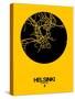 Helsinki Street Map Yellow-NaxArt-Stretched Canvas