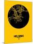 Helsinki Street Map Yellow-NaxArt-Mounted Art Print