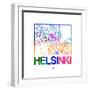 Helsinki Watercolor Street Map-NaxArt-Framed Premium Giclee Print