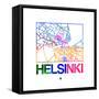 Helsinki Watercolor Street Map-NaxArt-Framed Stretched Canvas