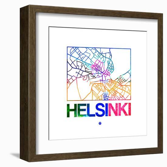 Helsinki Watercolor Street Map-NaxArt-Framed Art Print