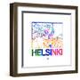 Helsinki Watercolor Street Map-NaxArt-Framed Art Print