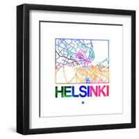 Helsinki Watercolor Street Map-NaxArt-Framed Art Print