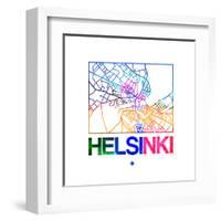 Helsinki Watercolor Street Map-NaxArt-Framed Art Print