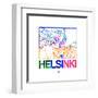 Helsinki Watercolor Street Map-NaxArt-Framed Art Print