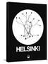 Helsinki White Subway Map-NaxArt-Framed Stretched Canvas