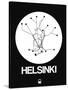 Helsinki White Subway Map-NaxArt-Stretched Canvas