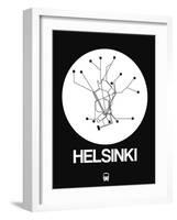 Helsinki White Subway Map-NaxArt-Framed Art Print