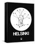 Helsinki White Subway Map-NaxArt-Framed Stretched Canvas