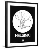 Helsinki White Subway Map-NaxArt-Framed Art Print