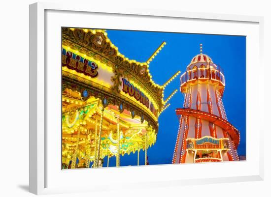 Helter Skelter, Goose Fair, Nottingham, Nottinghamshire, England, United Kingdom, Europe-Frank Fell-Framed Photographic Print