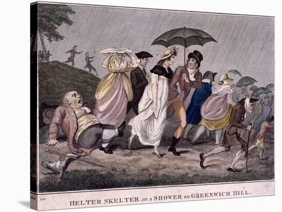 Helter Skelter - or a Shower on Greenwich Hill, London, 1798-null-Stretched Canvas