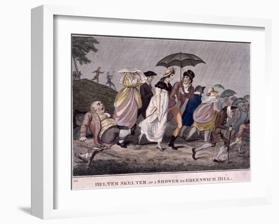 Helter Skelter - or a Shower on Greenwich Hill, London, 1798-null-Framed Giclee Print