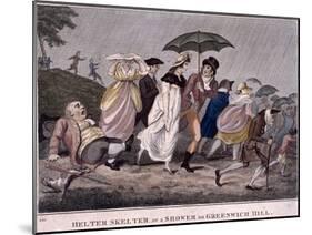 Helter Skelter - or a Shower on Greenwich Hill, London, 1798-null-Mounted Giclee Print