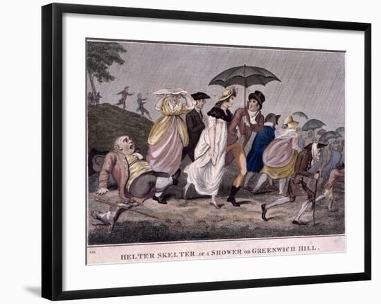 Helter Skelter - or a Shower on Greenwich Hill, London, 1798-null-Framed Giclee Print