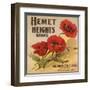 Hemet Heights Brand - Hemet, California - Citrus Crate Label-Lantern Press-Framed Art Print