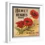 Hemet Heights Brand - Hemet, California - Citrus Crate Label-Lantern Press-Framed Art Print