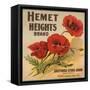 Hemet Heights Brand - Hemet, California - Citrus Crate Label-Lantern Press-Framed Stretched Canvas