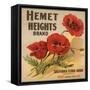 Hemet Heights Brand - Hemet, California - Citrus Crate Label-Lantern Press-Framed Stretched Canvas