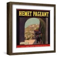 Hemet Pageant Brand - Hemet, California - Citrus Crate Label-Lantern Press-Framed Art Print