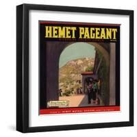 Hemet Pageant Brand - Hemet, California - Citrus Crate Label-Lantern Press-Framed Art Print