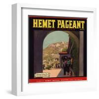 Hemet Pageant Brand - Hemet, California - Citrus Crate Label-Lantern Press-Framed Art Print