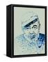 Hemingway Watercolor 1-Anna Malkin-Framed Stretched Canvas